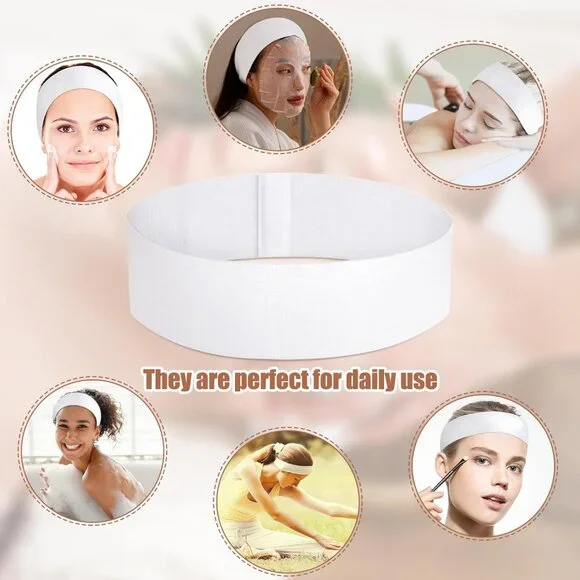 150 Pieces Disposable Hairband for Women, Non-woven Fabric Spa Headband for Secu